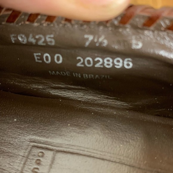 Cole Haan Brown Woven Leather Slip On Driving Loafers Size 7.5 - Picture 8 of 9